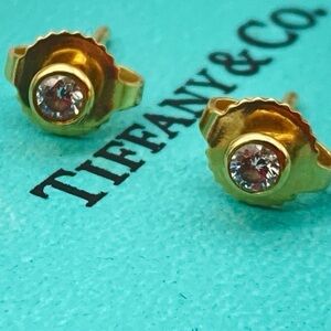 Tiffany & Co. 18k Gold Diamond by the Yard Earrings Studs